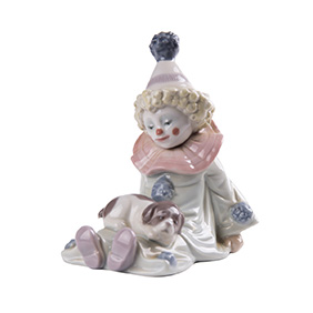 Фарфорова статуетка Lladro "PIERROT WITH PUPPY", 11.5 см