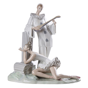 Велика скульптура LLADRO "PENSIVE PIERROT", 38 см