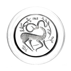 Колекційна кришталева тарілка Lalique "1968 рік", 21.5 см