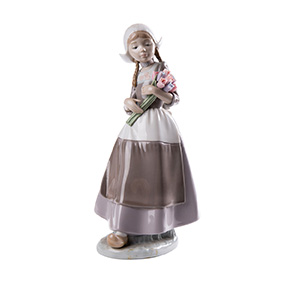 Статуетка Lladro "Голландська дівчина з тюльпанами", 25 см